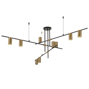 Lampa wisząca Arizona 9xGU10 czarno/złota LP-074/9PL BK/GD Light Prestige