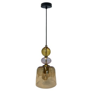 Lampa wisząca Tropea 1xE27 bursztynowa, mała LP-2004/1P S AM Light Prestige