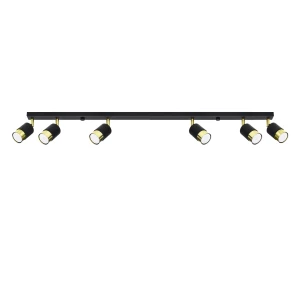 Plafon NERO 6 czarny/złoty SL.1073 Sollux Lighting