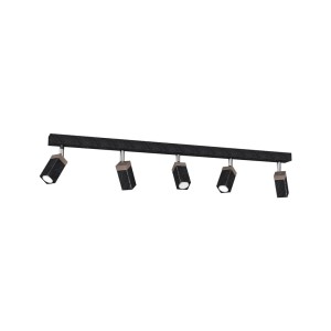 Lampa sufitowa SOLO SAWN BLACK / PATINATED WOOD 5x mini GU10 MLP7474 Milagro