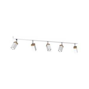 Lampa sufitowa SOLO SAWN WHITE / PATINATED WOOD 5x mini GU10 MLP7480 Milagro