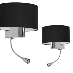Kinkiet CASINO BLACK/CHROME 1xE27 + 1W LED ML6378 Milagro