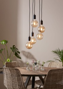 SKY Pendant 5L Round Black 107467 Markslojd