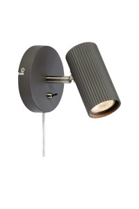 COSTILLA Wall 1L Dark Grey/Satin Nickel 108467 Markslojd