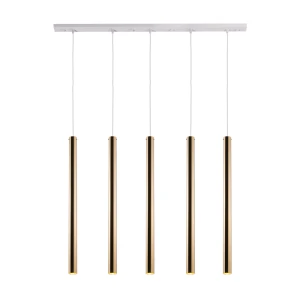 Lampa wisząca Akadi 5 - Mosiądz polerowany-biała (700 mm) 8888 Antigo/Amplex