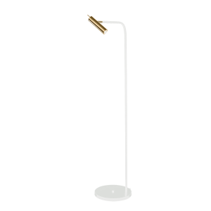 Lampa podłogowa Amos - Mosiądz polerowany-biała (1385 mm) 8143 Antigo/Amplex