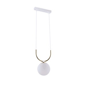 Lampa wisząca Balos - Mosiądz polerowany-biała 8163 Antigo/Amplex