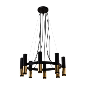 Lampa wisząca Kavos 8 - Mosiądz polerowany-czarna (730 mm) 8372 Antigo/Amplex