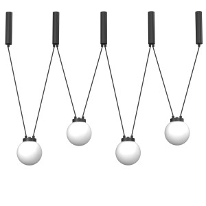 Lampa wisząca iO 4 mini - Czarna (1200 mm) 5072 Antigo/Shilo