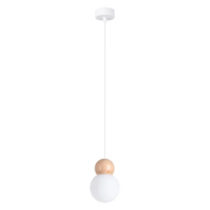 Lampa wisząca PEKKA 1 biała/naturalne drewno SL.1390 SOLLUX