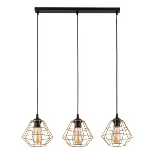 DIAMOND NEW BLACK/GOLD LAMPA WISZĄCA 3 PL LISTWA 4642 TK Lighting
