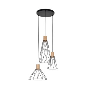 MODESTO WOOD SOSNA LAMPA WISZACA 3 KOŁO 10188 TK Lighting